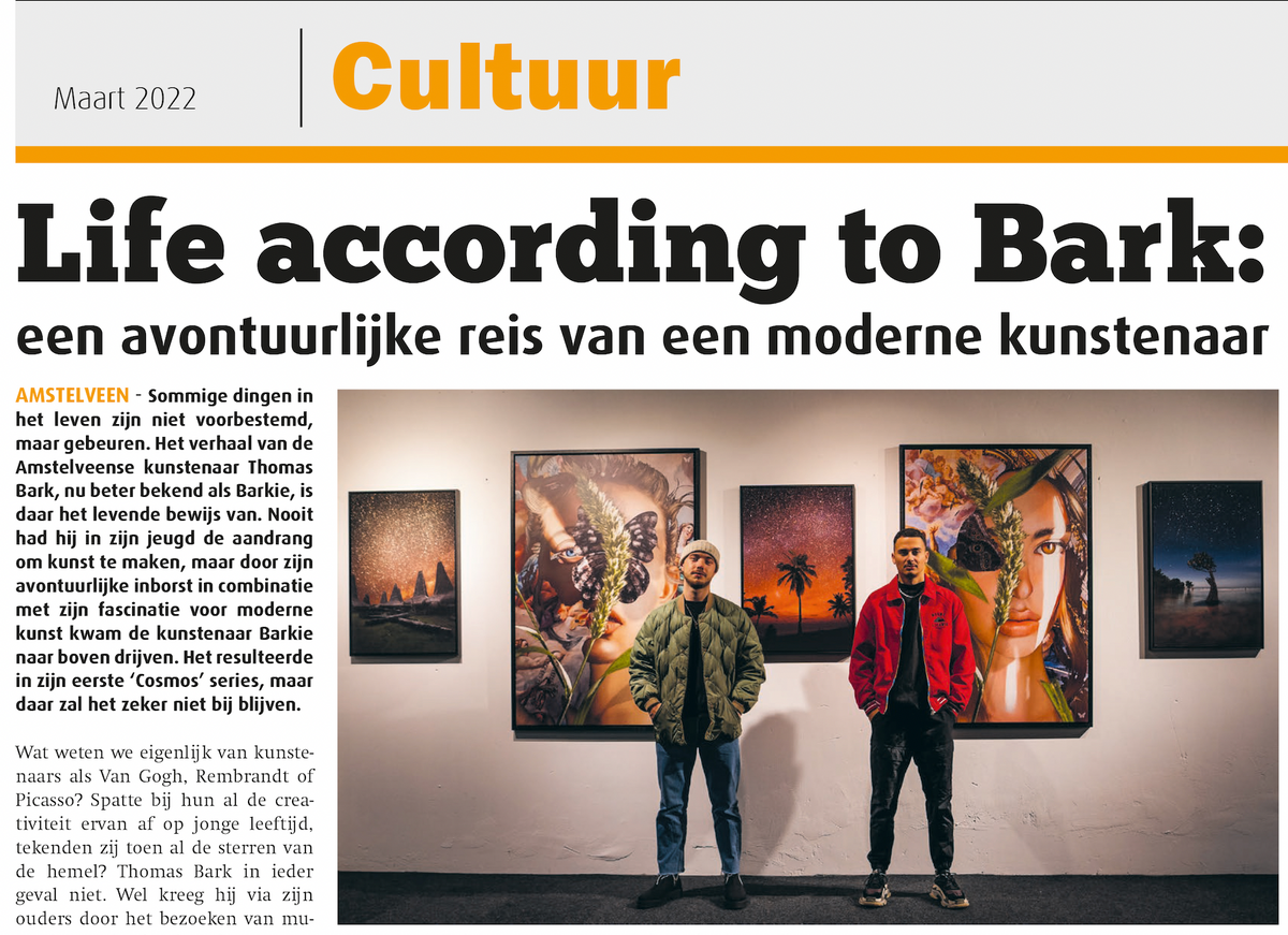 Dutch article in the Amstelveense newspaper about the journey of Thomas Bark